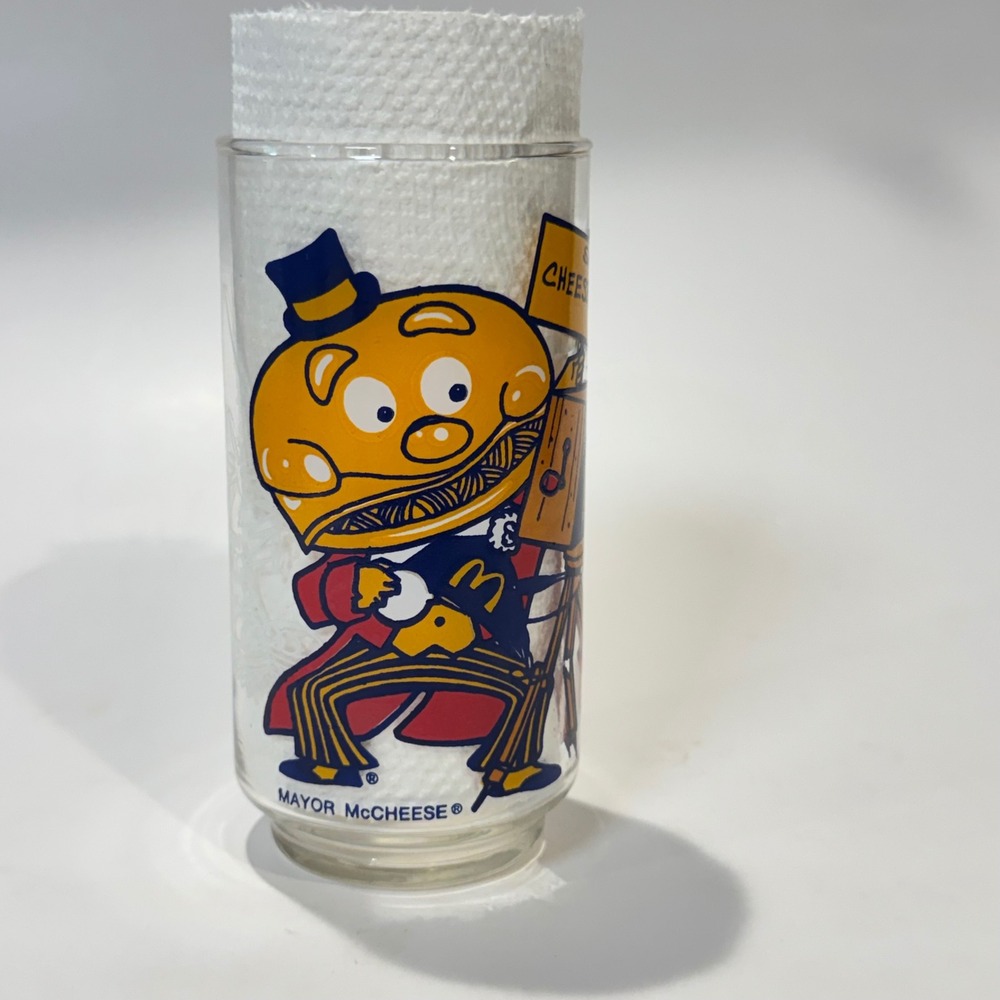 Vintage 1977 McDonalds Collector Glass‎ Mayor McCheese "Say Cheeseburger!"